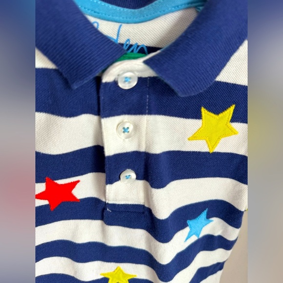 Boden Boys Colorful Embroidered Star Polo Size 3-4Y - Picture 3 of 4